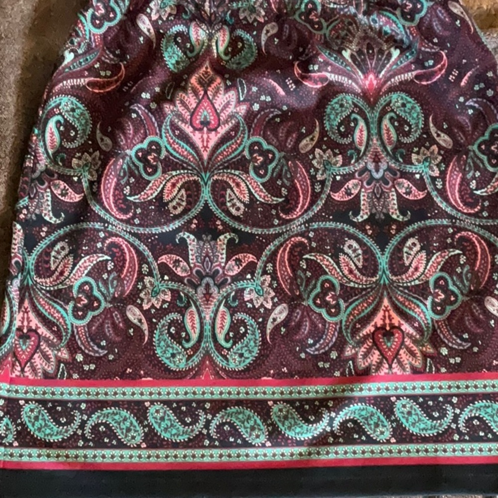 Talbots Red and Blue Embellished Mini Pencil Skirt - Picture 4 of 4